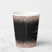 バラ金ゴールドグリッター名日付21stパーティーブラック 紙コップ (右)
