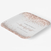 バラ金ゴールドグリッター名日付21st誕生日パーティー ペーパープレート (傾斜あり)