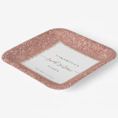 バラ金ゴールドグリッター名日付Sweet sixteenパーティー ペーパープレート (傾斜あり)