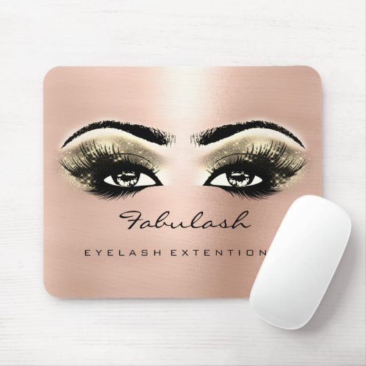 バラ金ゴールドグリッター名美しいまばたきメイクアップ マウスパッド (マウス)