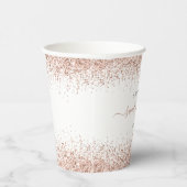 バラ金ゴールドグリッター名Sweet sixteenパーティー 紙コップ (右)