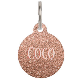 バラ金ゴールドグリッター名Take Me Home Info Dog ID ペット　ネームタグ