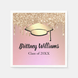 バラ金ゴールドグリッター大学院生 スタンダードカクテルナプキン