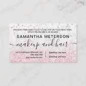 バラ金ゴールドグリッター大理石スパークル紙吹雪ギフト 割引カード (裏面)