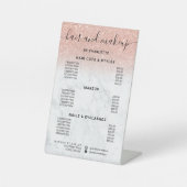 バラ金ゴールドグリッター大理石ヘア化粧サロン価格 台座サイン (正面)