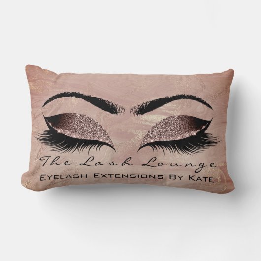 バラ金ゴールドグリッター大理石メイクアップラッシュ美しいの目 ランバークッション (正面)