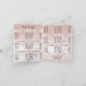 バラ金ゴールドグリッター大理石ロゴサロン価格表 ノートカード (内部)