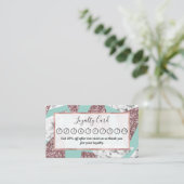 バラ金ゴールドグリッター大理石幾何三角形ティール(緑がかった色) ロイヤリティカード (スタンド正面)