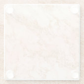 バラ金ゴールドグリッター大理石抽象芸術 ガラスコースター (裏面)