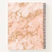 バラ金ゴールドグリッター大理石抽象芸術 ノートブック (裏面)