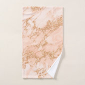 バラ金ゴールドグリッター大理石抽象芸術 バスタオルセット (ハンドタオル)