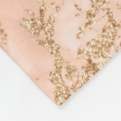 バラ金ゴールドグリッター大理石抽象芸術 フリースブランケット (角)