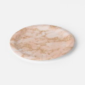 バラ金ゴールドグリッター大理石抽象芸術 ペーパープレート (アングル)