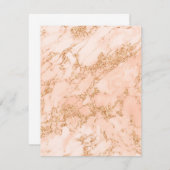 バラ金ゴールドグリッター大理石抽象芸術 招待状 (正面/裏面)
