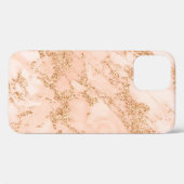 バラ金ゴールドグリッター大理石抽象芸術 Case-Mate iPhoneケース (裏面 (横))