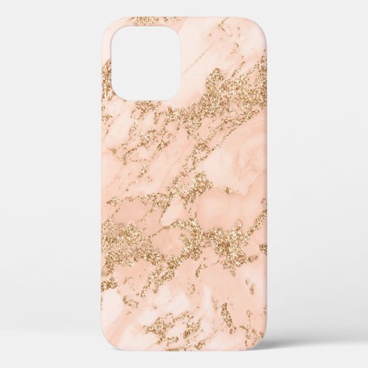 バラ金ゴールドグリッター大理石抽象芸術 Case-Mate iPhoneケース (裏面)