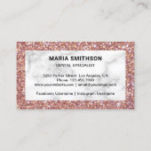 バラ金ゴールドグリッター大理石歯科クリニック歯科医 名刺 (裏面)