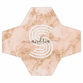 バラ金ゴールドグリッター大理石、スクリプト名Whtモノグラム サッカーボール (フラット)