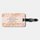 バラ金ゴールドグリッター大理石、ブラックスクリプト名 ラゲッジタグ (裏面横)