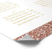 バラ金ゴールドグリッター小さなアルファベットの座席表 ポスター (角)