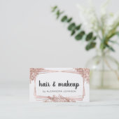 バラ金ゴールドグリッター幾何学的ヘアメイクアップ 名刺 (スタンド正面)