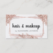 バラ金ゴールドグリッター幾何学的ヘアメイクアップ 名刺 (正面)