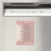 バラ金ゴールドグリッター引火磁石カスタム文字 マグネット (インサイチュ (食洗機))