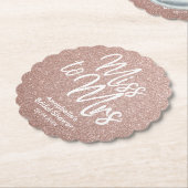 バラ金ゴールドグリッター恋しく思グラムへミセスブライダルシャワー ペーパーコースター (アングル)