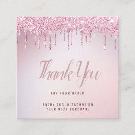 バラ金ゴールドグリッター感謝していドリップを挿入 スクエア名刺