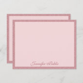 バラ金ゴールドグリッター手書きスクリプト名エレガント ノートカード (正面/裏面)