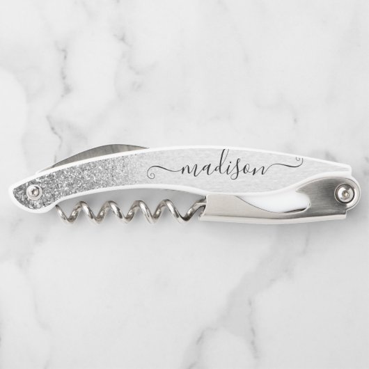 バラ金ゴールドグリッター手書きスクリプト名前をカスタムするW ソムリエナイフ (裏面)