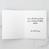 バラ金ゴールドグリッター手書きスタイルハッピーバースデー カード (内部)