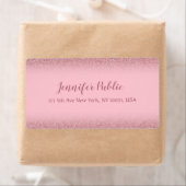 バラ金ゴールドグリッター手書きテンプレート出荷 ラベル (インサイチュ)