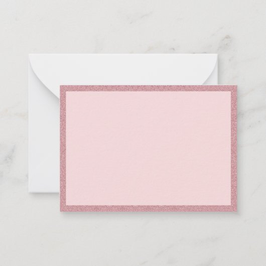 バラ金ゴールドグリッター手書エレガントきモダン ノートカード (裏面)