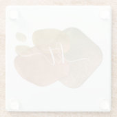 バラ金ゴールドグリッター抽象芸術シェイプスクリプトモノグラム ガラスコースター (裏面)