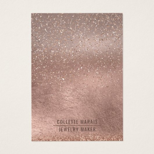 バラ金ゴールドグリッター抽象芸術ジュエリー表示 (正面)