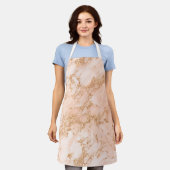 バラ金ゴールドグリッター抽象芸術 エプロン (着用した状態)