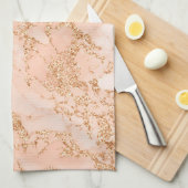 バラ金ゴールドグリッター抽象芸術 キッチンタオル (四つ折り)