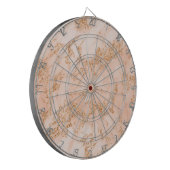 バラ金ゴールドグリッター抽象芸術 ダーツボード (正面左)