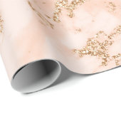 バラ金ゴールドグリッター抽象芸術 ラッピングペーパー (ロールコーナー)