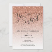 バラ金ゴールドグリッター招待されましたパーティー 招待状 (正面)