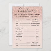 バラ金ゴールドグリッター旅程21歳の誕生日の週末 招待状 (正面)