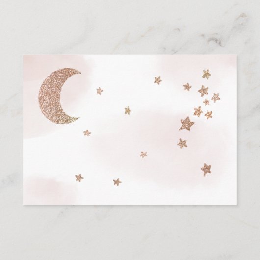 バラ金ゴールドグリッター月の星の雲は本をもたらす エンクロージャーカード (裏面)