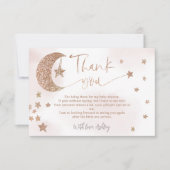 バラ金ゴールドグリッター月の星は赤ちゃんのシャワーを雲 サンキューカード (正面)