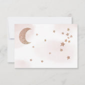 バラ金ゴールドグリッター月の星は赤ちゃんのシャワーを雲 サンキューカード (裏面)