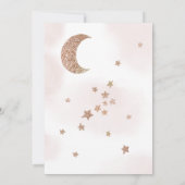 バラ金ゴールドグリッター月の星雲ああ赤ちゃんシャワー 招待状 (裏面)