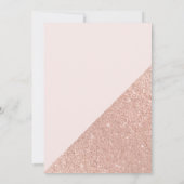 バラ金ゴールドグリッター枠赤面ピンクsweet sixteen 招待状 (裏面)