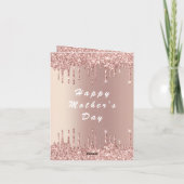 バラ金ゴールドグリッター母の日カード私はあなたを愛ママ カード (裏面)