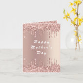 バラ金ゴールドグリッター母の日カード私はあなたを愛ママ カード (黄色い花)