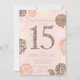 バラ金ゴールドグリッター気球赤面キンセアニェラ写真 招待状